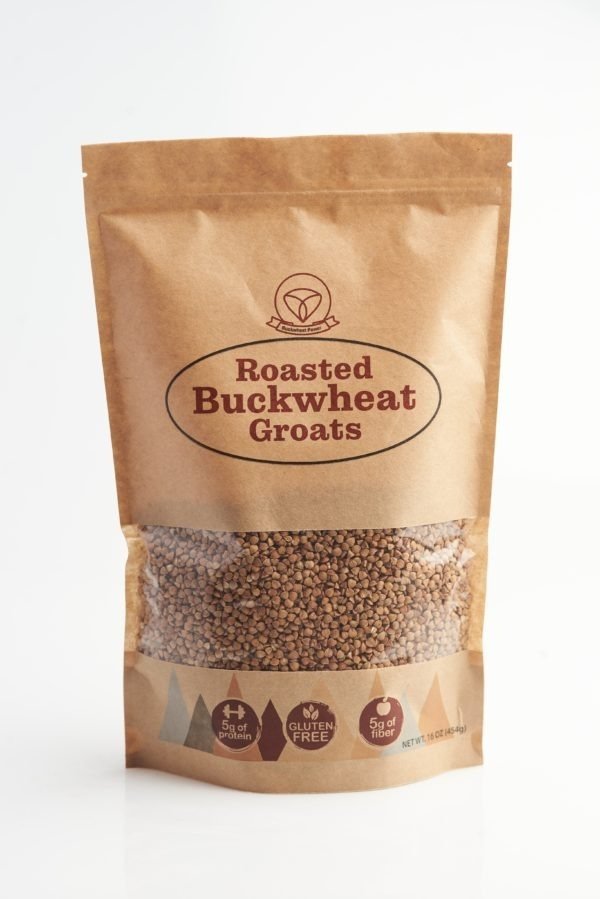 roasted buckwheat groats front of the package